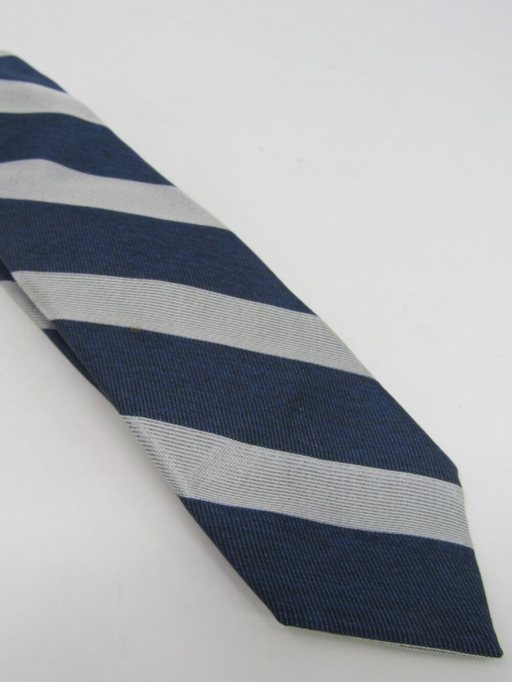 Steven Alan Men’s Blue & Gray Diagonal Block Stripe Silk Blend Tie Made in USA